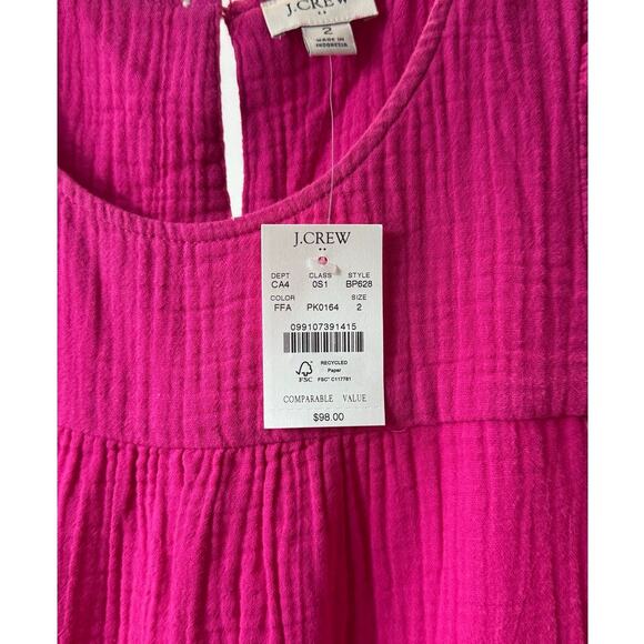 J Crew Womens Pink Mini Gauze Dress Sleeveless Style BP628 New with Tags - Picture 4 of 7